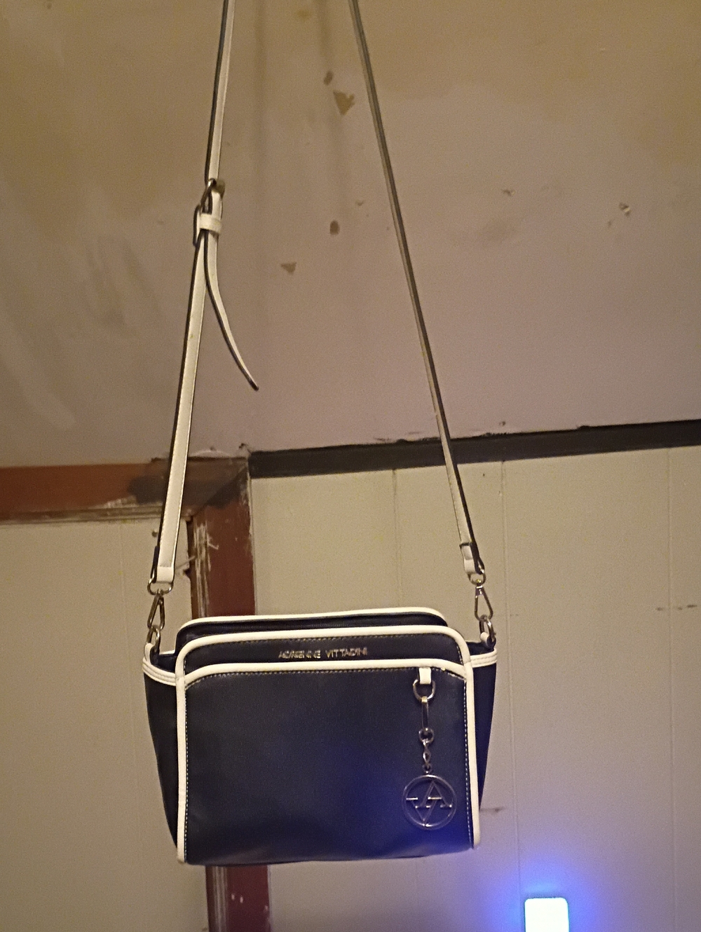 Adrienne Vittadini Navy with White Trim Crossbody Bag
